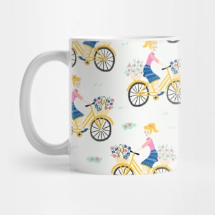 Woman Riding On A Bike Mug